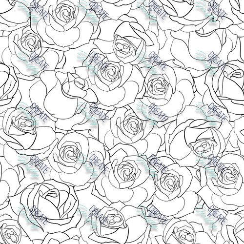 Pattern Vinyl - Line Drawn Roses