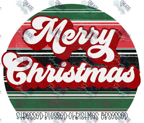 Merry Christmas - Retro Stripe