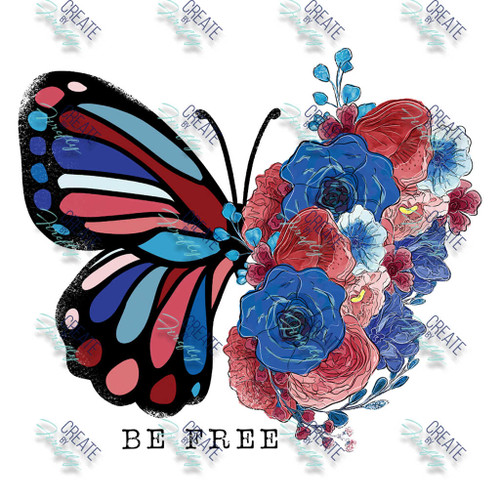 Be Free - Floral Butterfly