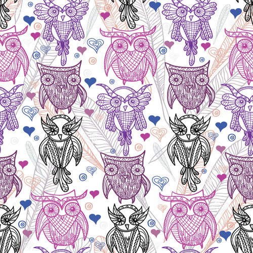 Line Drawn Owls