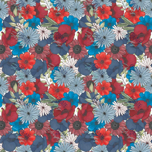 Red, White & Blue Floral