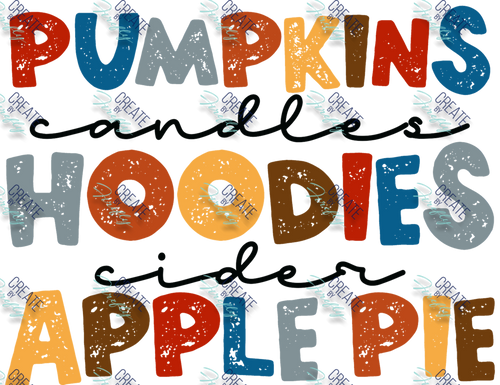 Pumpkin Candles Hoodies Cider Apple Pie