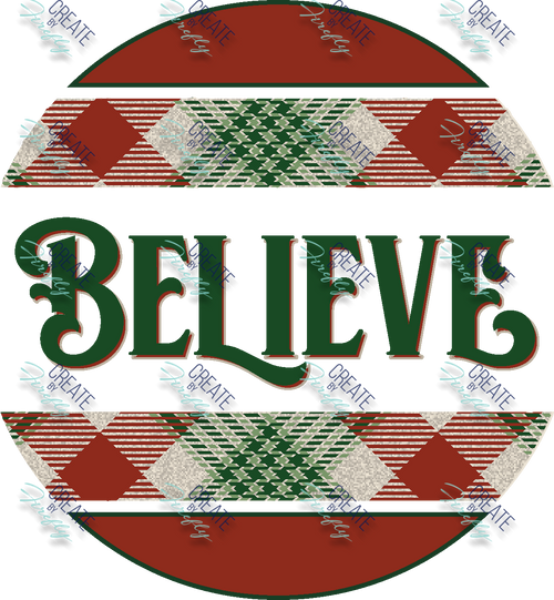 Believe Round - with Plaid Accents