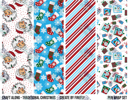 Traditional Christmas - Pen Wrap Set