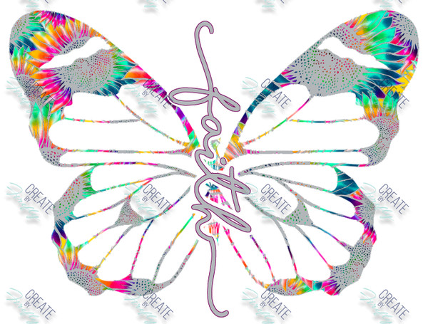 Universal Decal - Faith Butterfly  (1001)