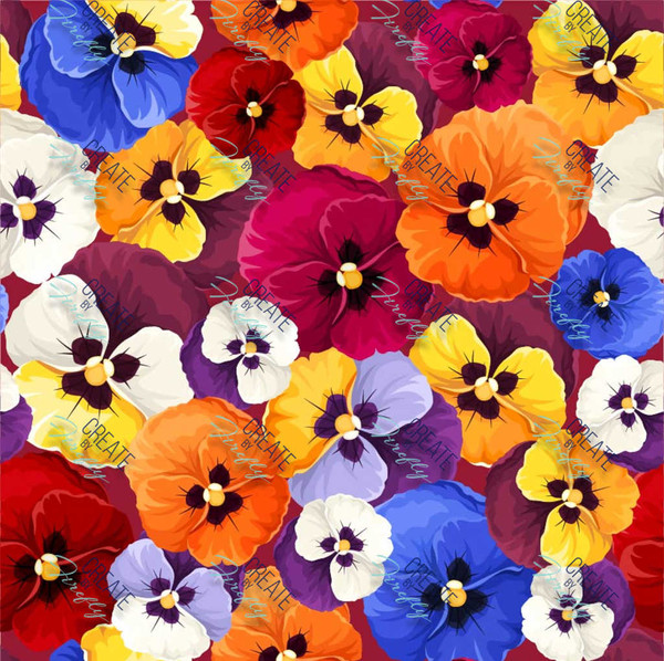 Pansies - Full Color Print (Opaque)