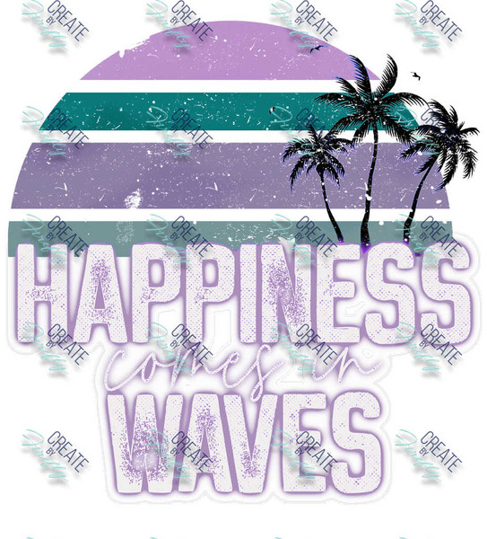 Happiness Comes in Waves - Universal Decal