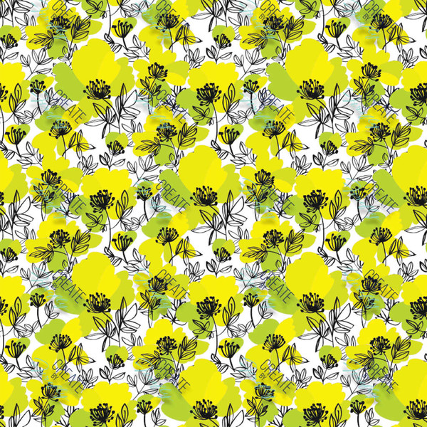 Neon Yellow Floral