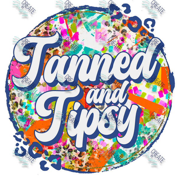 Tanned & Tipsy - Leopard/Brushstroke