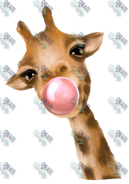 Giraffe Blowing Bubble