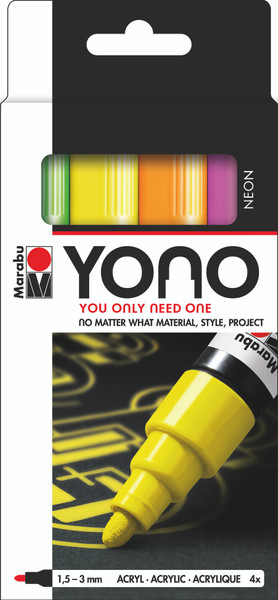 Marabu YONO Neon 4 Pack - 1.5-3mm