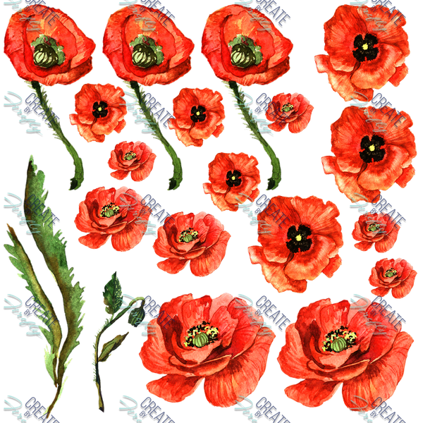 Element Sheet - Red Poppies