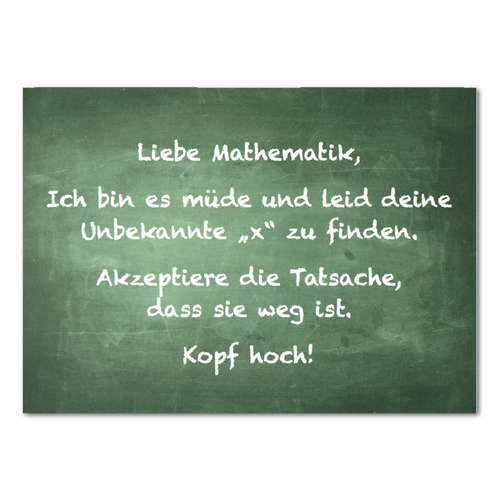 Postkarte "Liebe Mathematik" - 10er VE