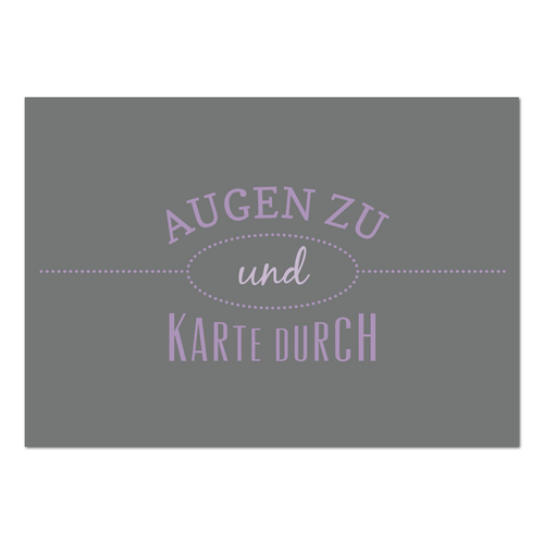 Postkarte "Augen zu und Karte durch" - 10er VE