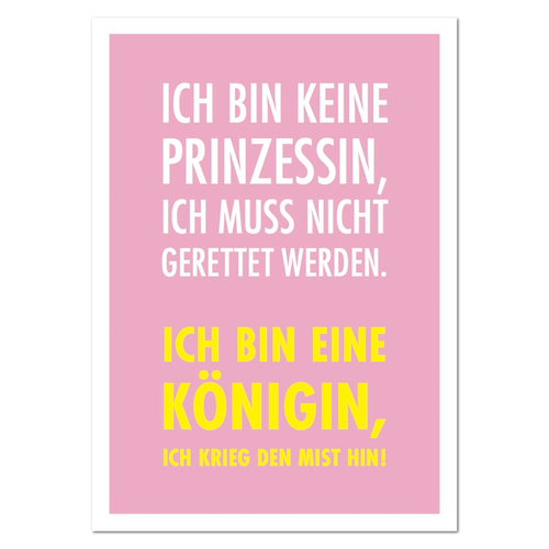 Postkarte "Ich bin keine Prinzessin" - 10er VE