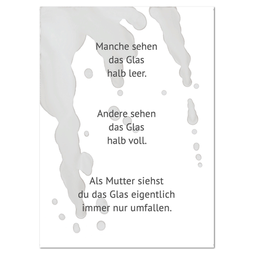 Postkarte "Manche sehen das Glas halb leer" - 10er VE