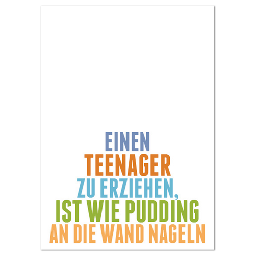 Postkarte "Einen Teenager zu erziehen" - 10er VE