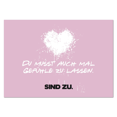 Postkarte "Du musst auch mal Gefühle zu lassen" - 10er VE