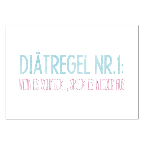 Postkarte "Diätregel"