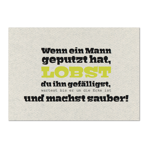 Postkarte "Wenn ein Mann geputzt hat" - 10er VE
