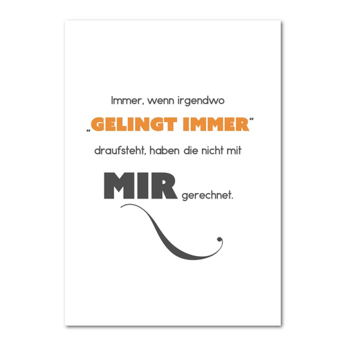 Postkarte "Gelingt immer" - 10er VE