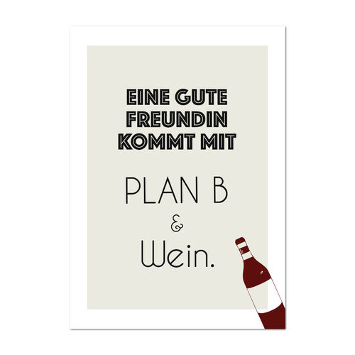 Postkarte "PlanB & Wein" - 10er VE