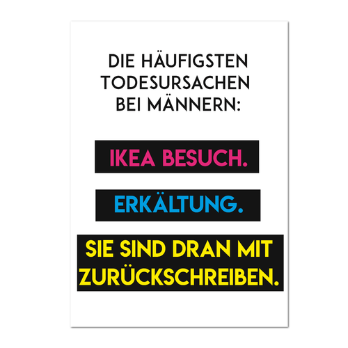 Postkarte "Todesursachen bei Männern" - 10er VE
