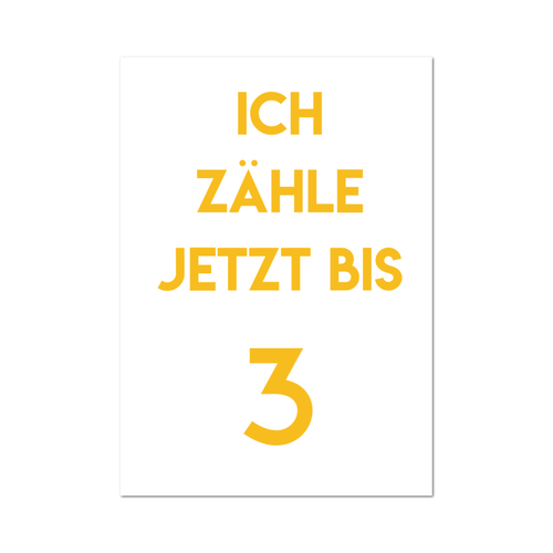 Postkarte "Ich zähle jetzt bis 3" - 10er VE