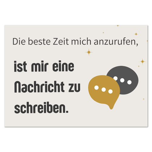 Postkarte "Die beste Zeit mich anzurufen" - 10er VE