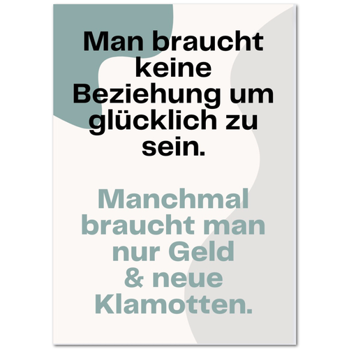 Postkarte "Geld & Klamotten" - 10er VE