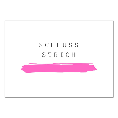 Postkarte "Schlussstrich" - 10er VE