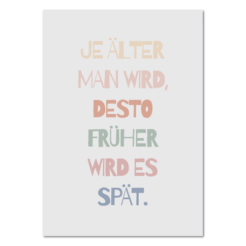 Postkarte "Je älter man wird" - 10er VE