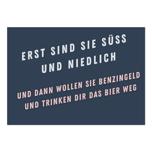 Postkarte "Erst sind sie süß und niedlich" - 10er VE