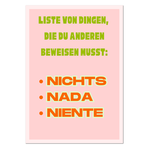 Postkarte "Nichts Niente Nada" - 10er VE