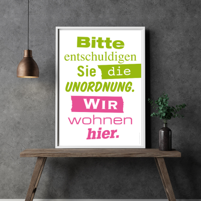 Poster "Entschuldigen Sie die Unordnung" - 10er VE
