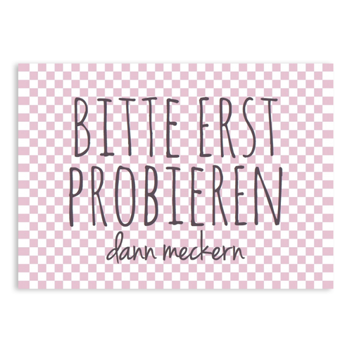 Postkarte "Bitte erst probieren, dann meckern" - 10er VE