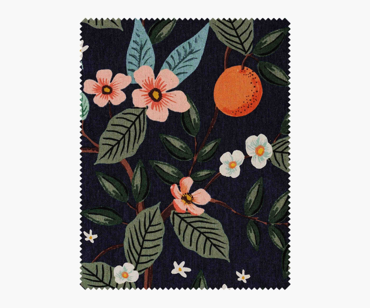 RIFLE PAPER CO, BRAMBLE, Citrus Grove in Navy Unbleached 100% Canvas ...
