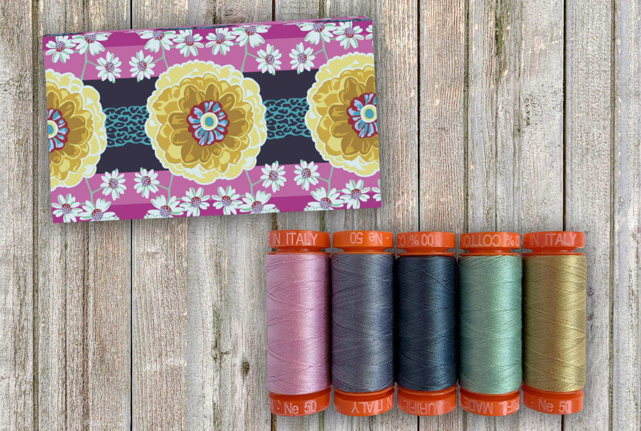 Aurifil Cotton Thread, AURIFIL DESIGNER COLLECTION, Vivacious by Anna Maria Horner - 5 spools