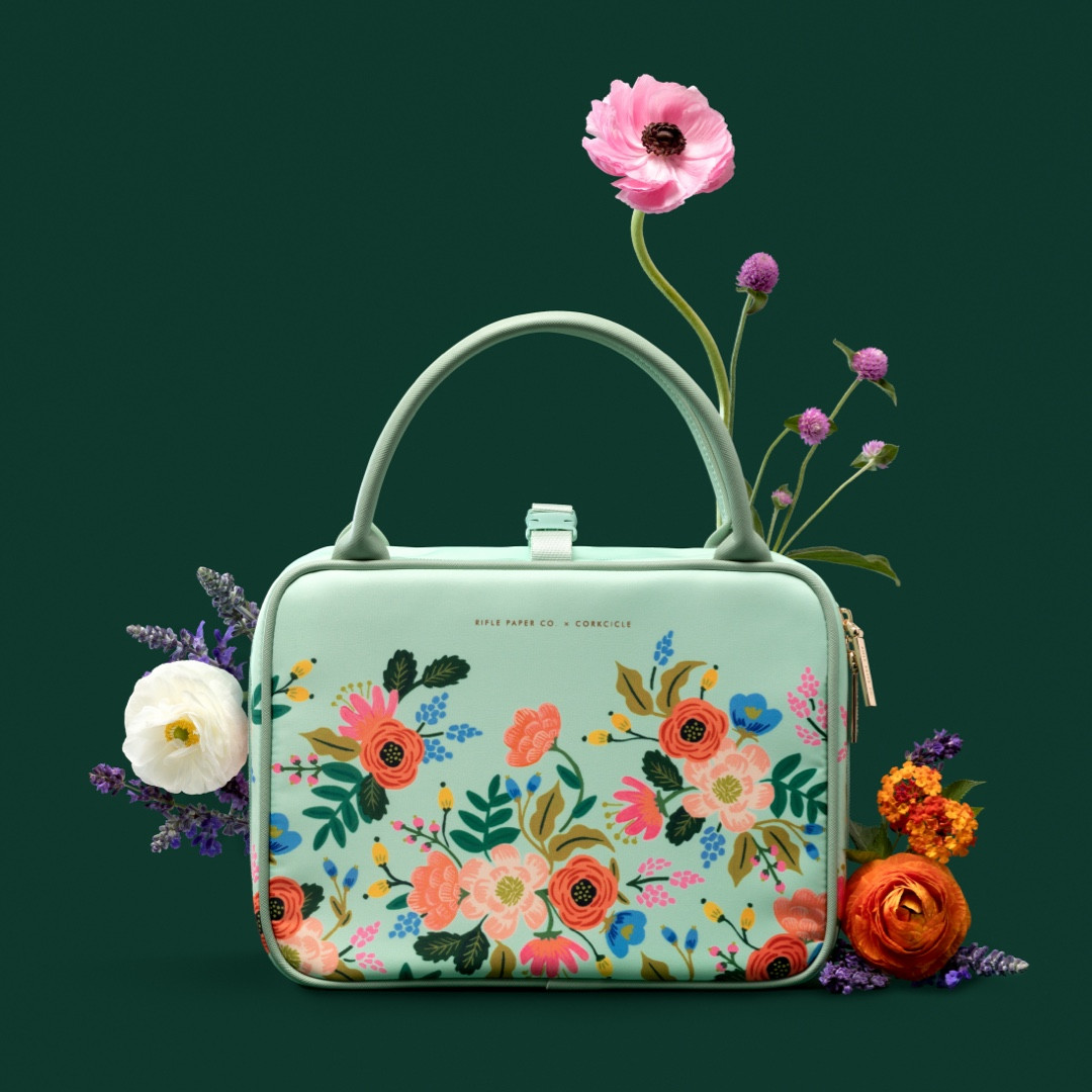 Lively Floral Mint RIFLE PAPER CO X CORKCICLE, Baldwin Boxer Lunchbox