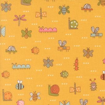 MODA SWEETWATER, BUG COLLECTOR, The Bugs Novelty in Sunshine Yellow 55731-15, by the half-meter