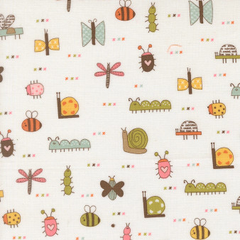 MODA SWEETWATER, BUG COLLECTOR, The Bugs Novelty in Cloud Multi 55731-11, by the half-meter
