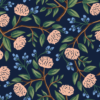 RIFLE PAPER CO, Pivoines marine WILDWOOD au demi-mètre - ELEGANTE VIRGULE CANADA