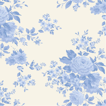 ***End of bolt 18'' (46 cm)*** TILDA SOMETHING BLUE, Carol Pale Blue