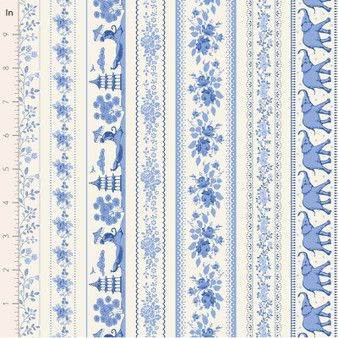 ***End of bolt 53'' (135 cm)*** TILDA SOMETHING BLUE, Borders Blue