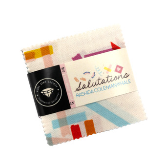 MODA FABRICS SALUTATIONS by Rashida Coleman-Hale, Mini Charm Pack 42pcs 2,5" x 2,5" (6,5 x 6,5 cm) (ENTIRE COLLECTION) - Elegante Virgule Canada