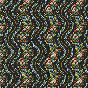 RIFLE PAPER CO, DAHLIA, WILDWOOD VINES in Black Metallic - ELEGANTE VIRGULE CANADA
