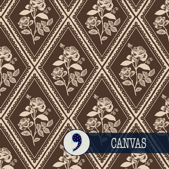 TISSUS RIFLE PAPER CO , Garden Club, Rose Study couleur cacao - Toile (coton/lin) - ELEGANTE VIRGULE CANADA