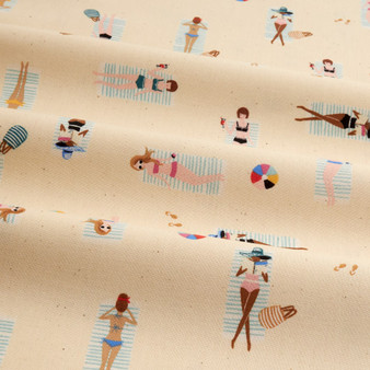 RIFLE PAPER CO AMALFI, Sun Girls in Natural Unbleached - by the half-meter - Elegante Virgule Canada, Canadian Fabric Online Shop, Quilt Shop, Quilting Cotton