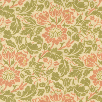 MODA, MORRIS MUSE par Barbara Brackman sur parchemin, rouleau fleuri 13384-11