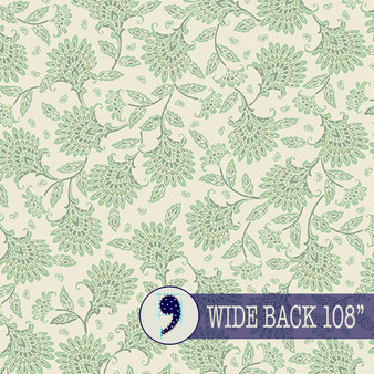 BENARTEX Backings & Basics 108" WideBack, Whimsy Floral in Pistachio - ELEGANTE VIRGULE CANADA